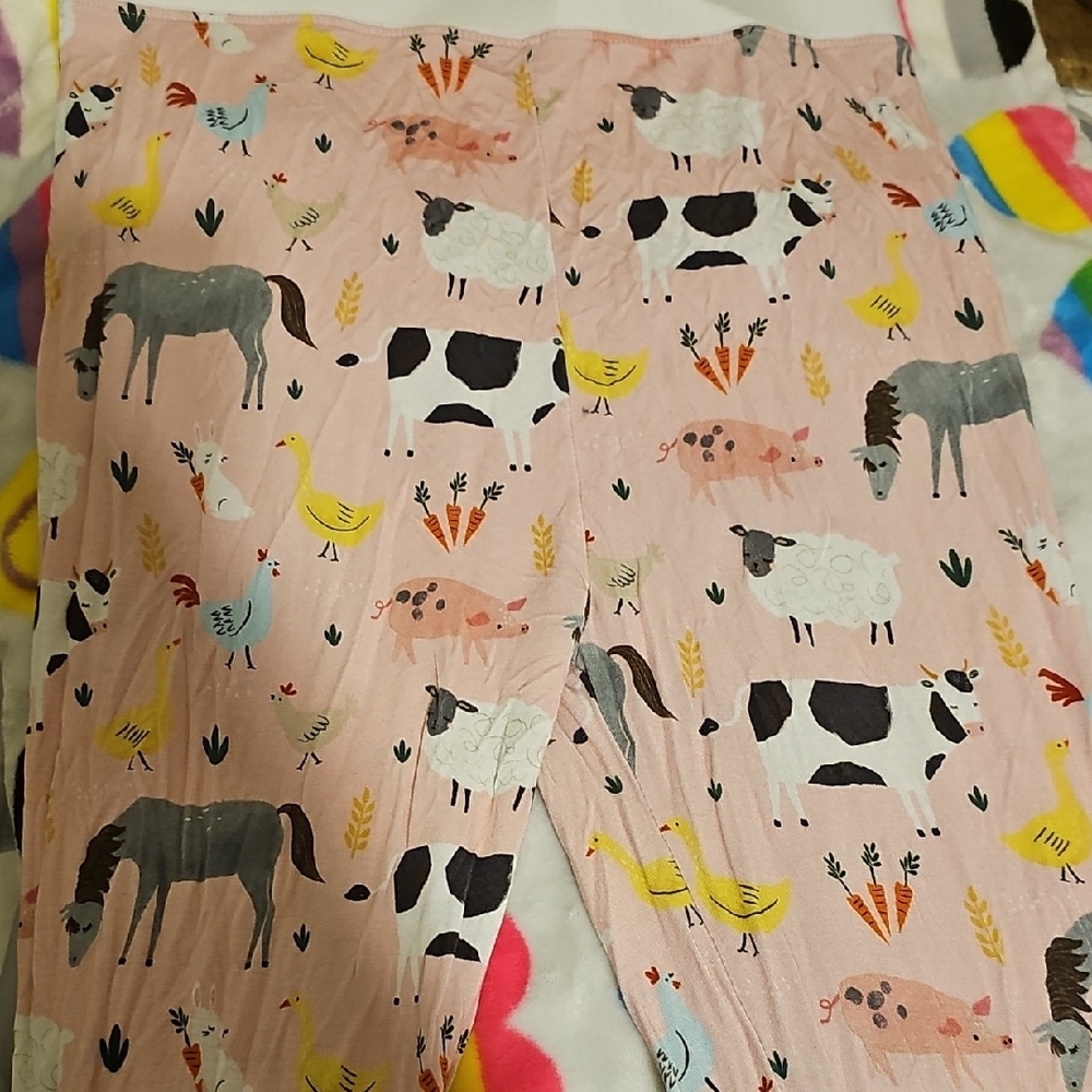 Kids Animal Print Pajama Bottoms - Pink